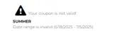 SUMMER coupon verification screenshot