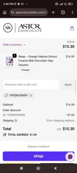 109QM2WWBV coupon verification screenshot