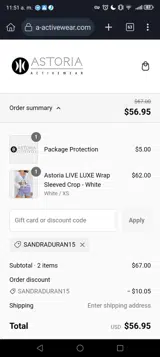 SANDRADURAN15 coupon verification screenshot