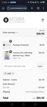 LANI coupon verification screenshot