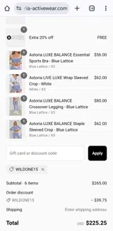 Wildone15 coupon verification screenshot