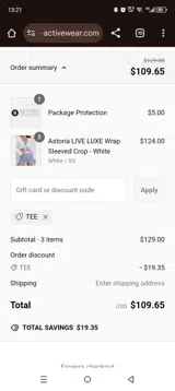 Tee coupon verification screenshot