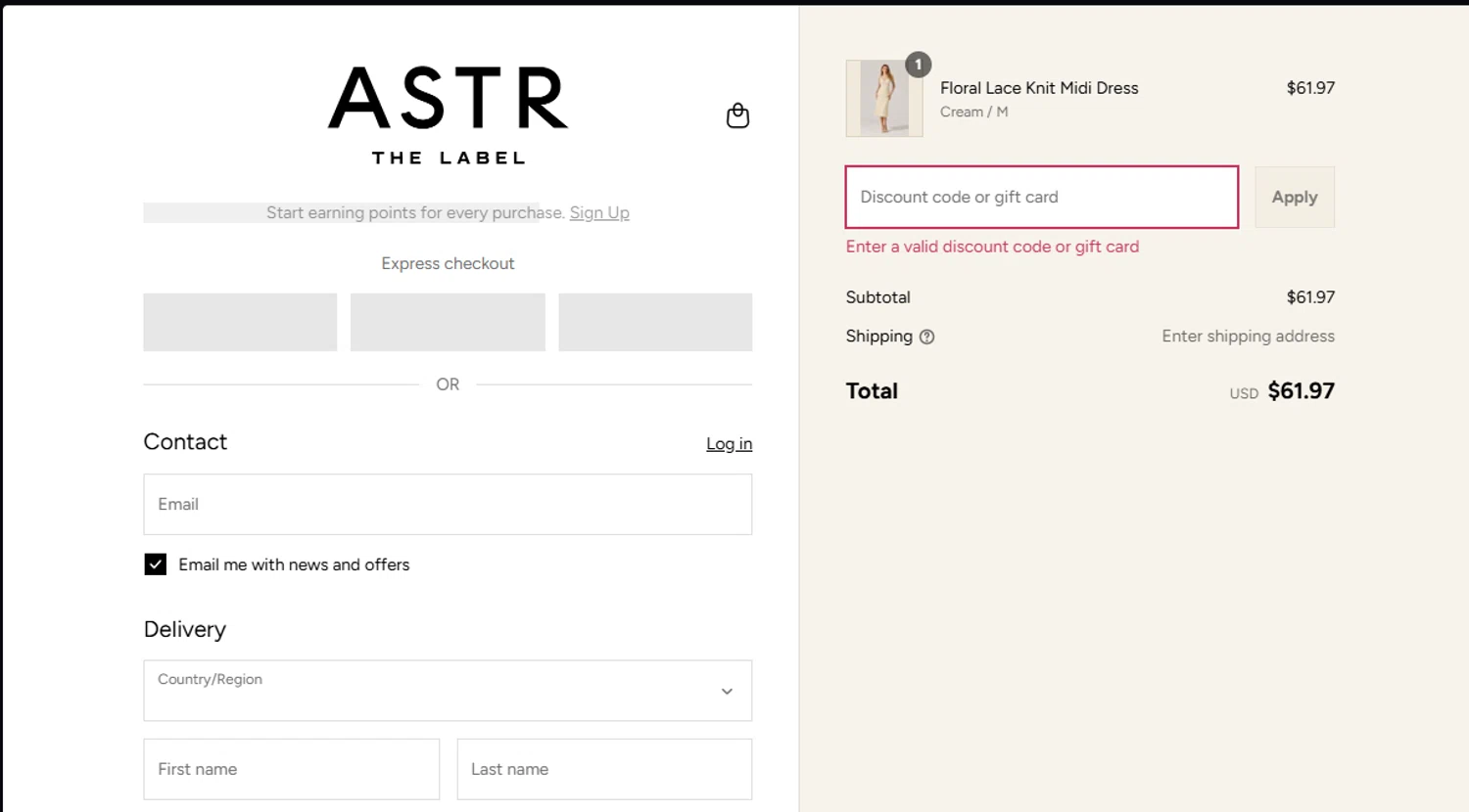 ASTR The Label promo code screenshot showing code MCKENZIE applied at ASTR The Label checkout page. Uploaded by SimplyCodes community member Underaiki on Aug 20, 2025
