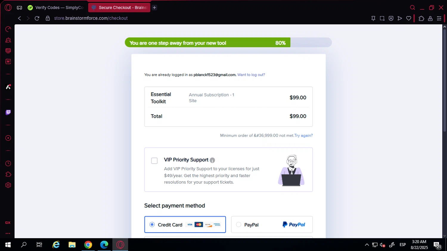 Astra promo code screenshot showing code SAVE1LB applied at Astra checkout page. Uploaded by SimplyCodes community member YunoMaria on Aug 22, 2025