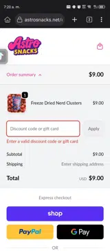 CRAVE15 coupon verification screenshot