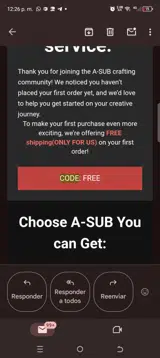 Free coupon verification screenshot