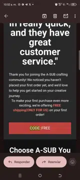 Free coupon verification screenshot