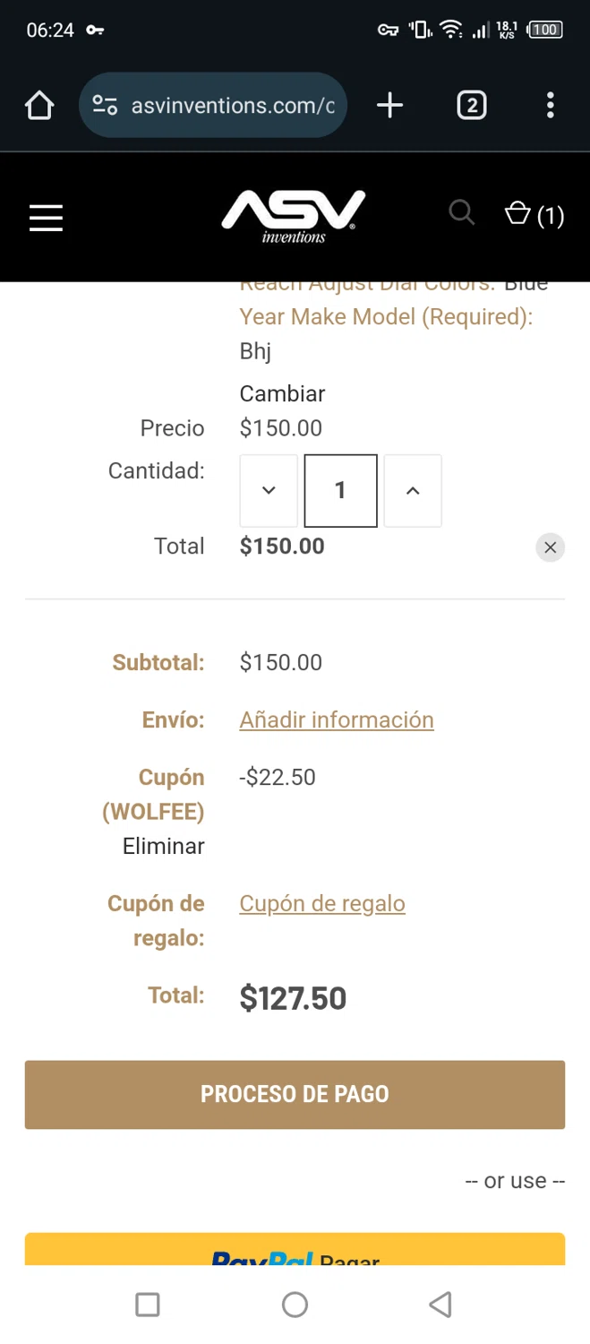 ASV Inventions checkout page showing ASV Inventions coupon code box | Screenshot taken by SimplyCodes community member on Dec 28, 2024