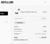 Asyllum coupon verification screenshot
