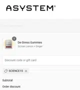 SCIENCE15 coupon verification screenshot