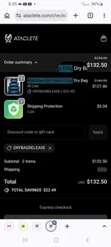 DRYBAGRELEASE coupon verification screenshot