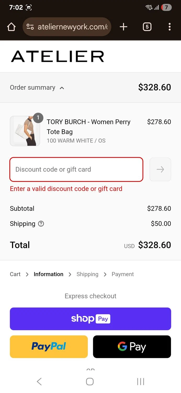 Atelier coupon code screenshot showing code WELCOME10 applied at Atelier checkout page. Uploaded by SimplyCodes community member Jose_515 on Jun 24, 2025