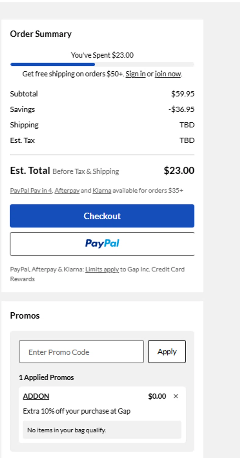 Athleta promo code screenshot showing code ADDON applied at Athleta checkout page. Uploaded by SimplyCodes community member ______ on Aug 19, 2025