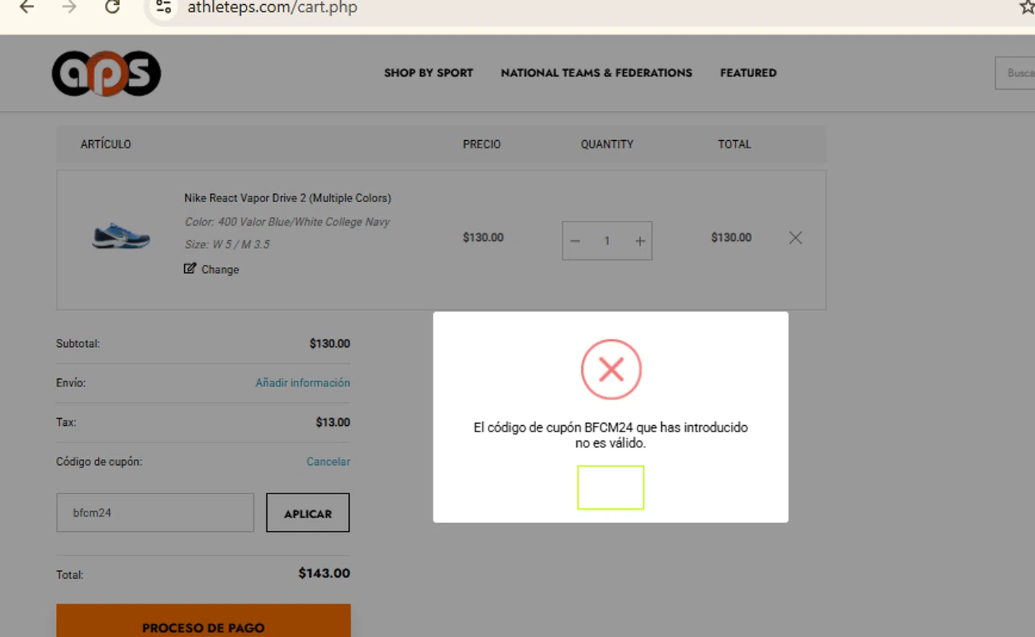 Athlete Performance Solutions coupon code screenshot showing code bfcm24 applied at Athlete Performance Solutions checkout page. Uploaded by SimplyCodes community member RewardFinder4836 on Jan 17, 2025