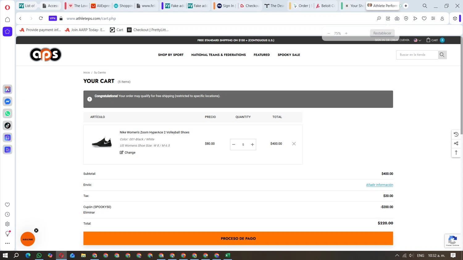 Athlete Performance Solutions checkout page showing Athlete Performance Solutions coupon code box | Screenshot taken by SimplyCodes community member on Oct 30, 2025