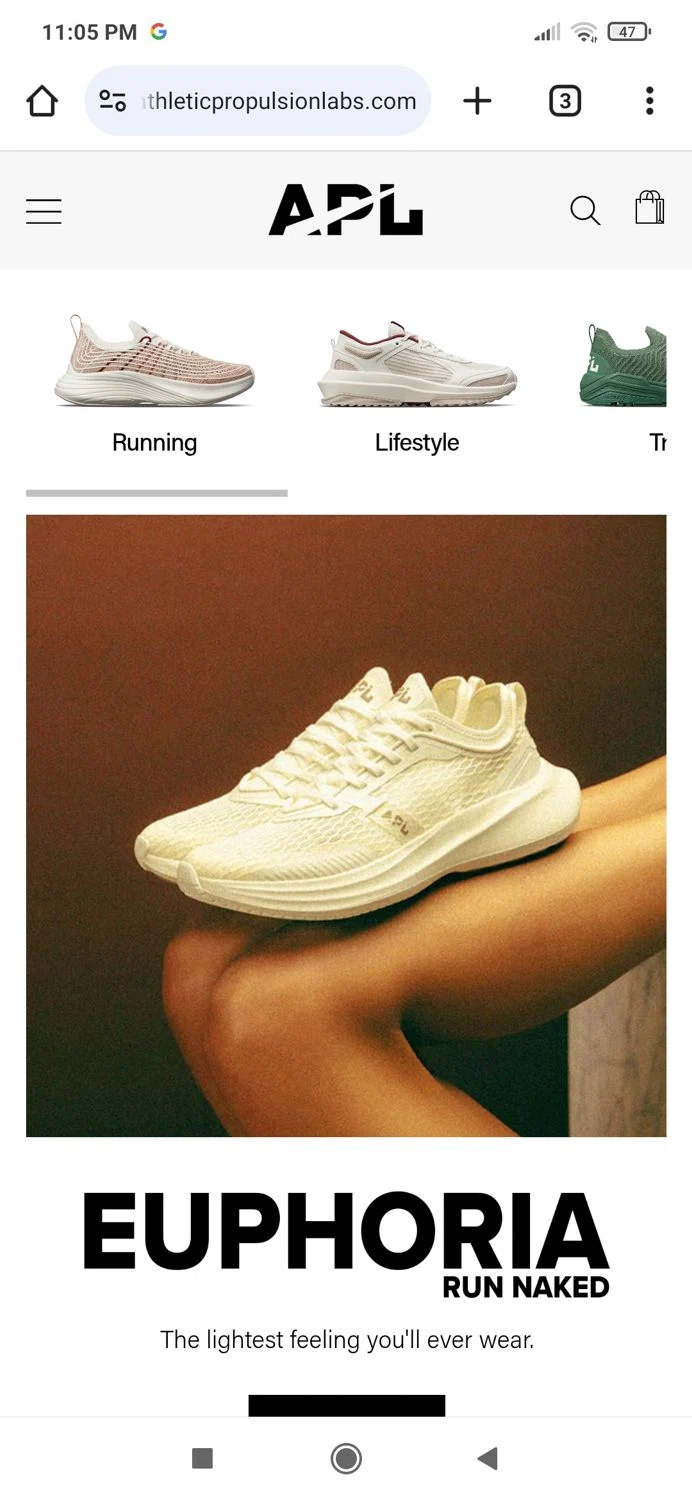 Athletic Propulsion Labs promo code screenshot showing code WELCOME10 applied at Athletic Propulsion Labs checkout page. Uploaded by SimplyCodes community member agujadinamica on Mar 6, 2025