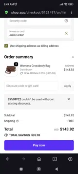35%OFF22 coupon verification screenshot