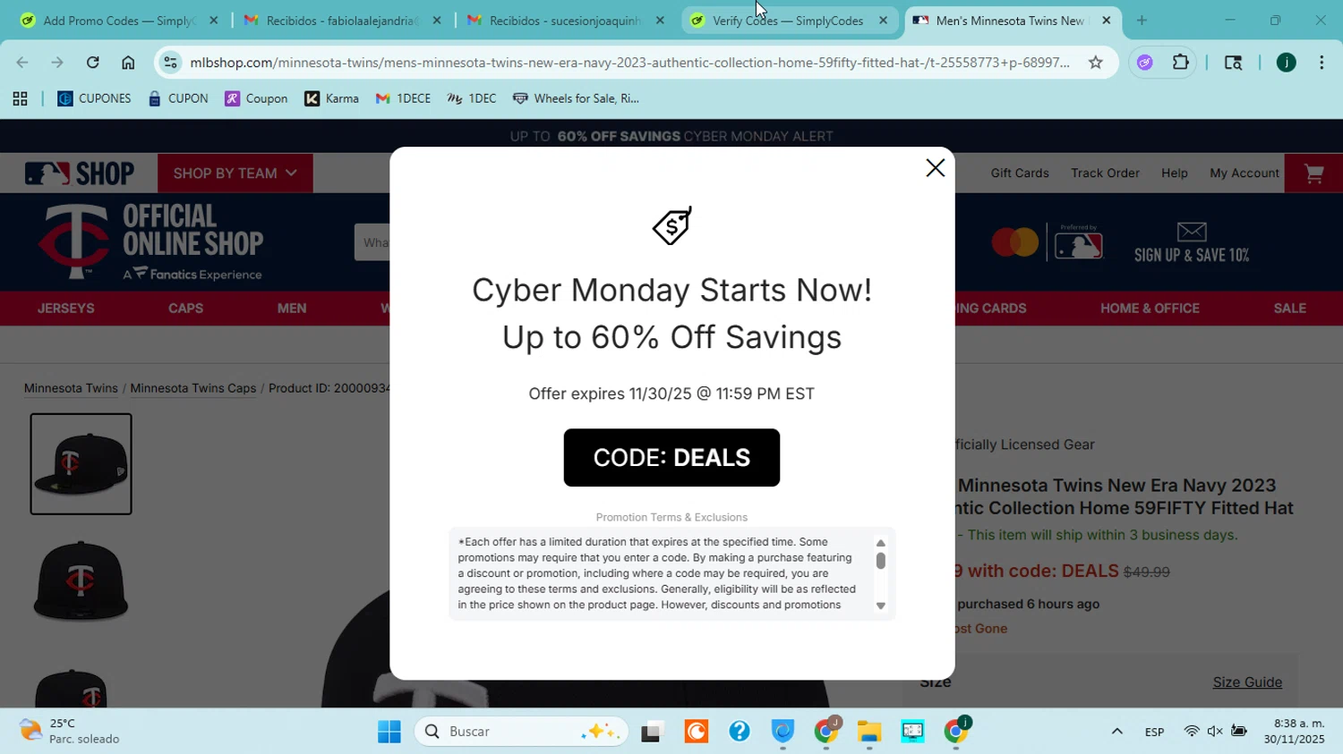 Atlanta Braves promo code screenshot showing code SINGLE applied at Atlanta Braves checkout page. Uploaded by SimplyCodes community member jorgejavierherrera on Nov 30, 2025