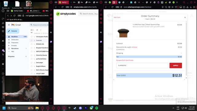 Atlanta Post Caps checkout page showing Atlanta Post Caps promo code box | Screenshot taken by SimplyCodes community member on Jun 6, 2025