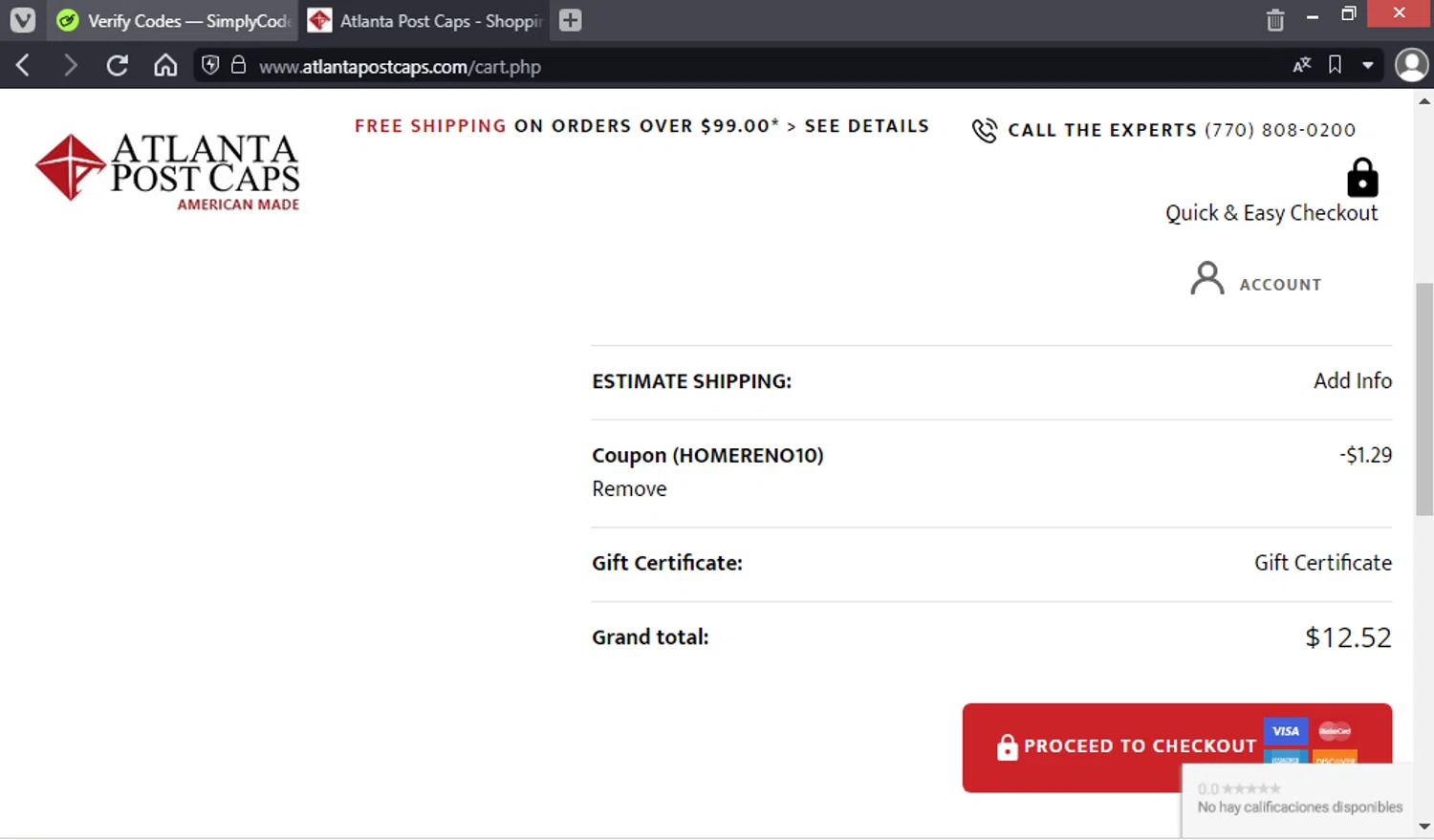 where to use Atlanta Post Caps promo code box