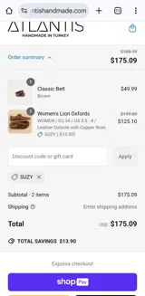 Suzy coupon verification screenshot