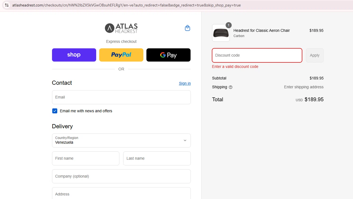Atlas Headrest discount code screenshot showing code ahnest100k applied at Atlas Headrest checkout page. Uploaded by SimplyCodes community member Teamgorila on Sep 9, 2025
