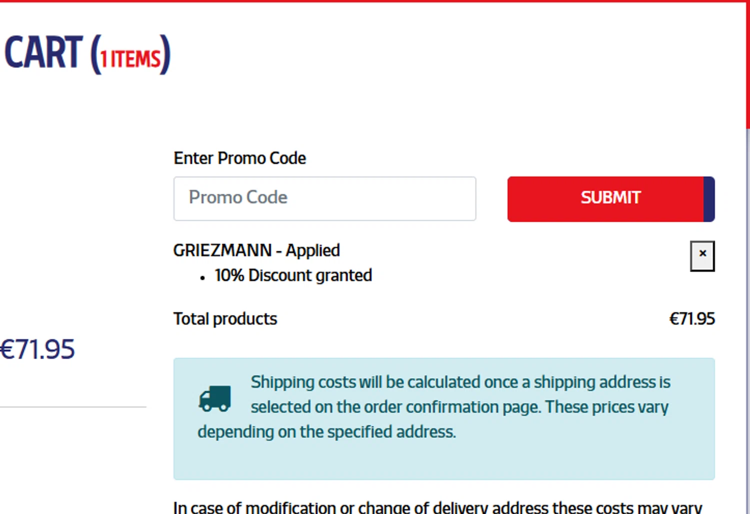 Atletico de Madrid checkout page showing Atletico de Madrid promo code box | Screenshot taken by SimplyCodes community member on Jan 30, 2025