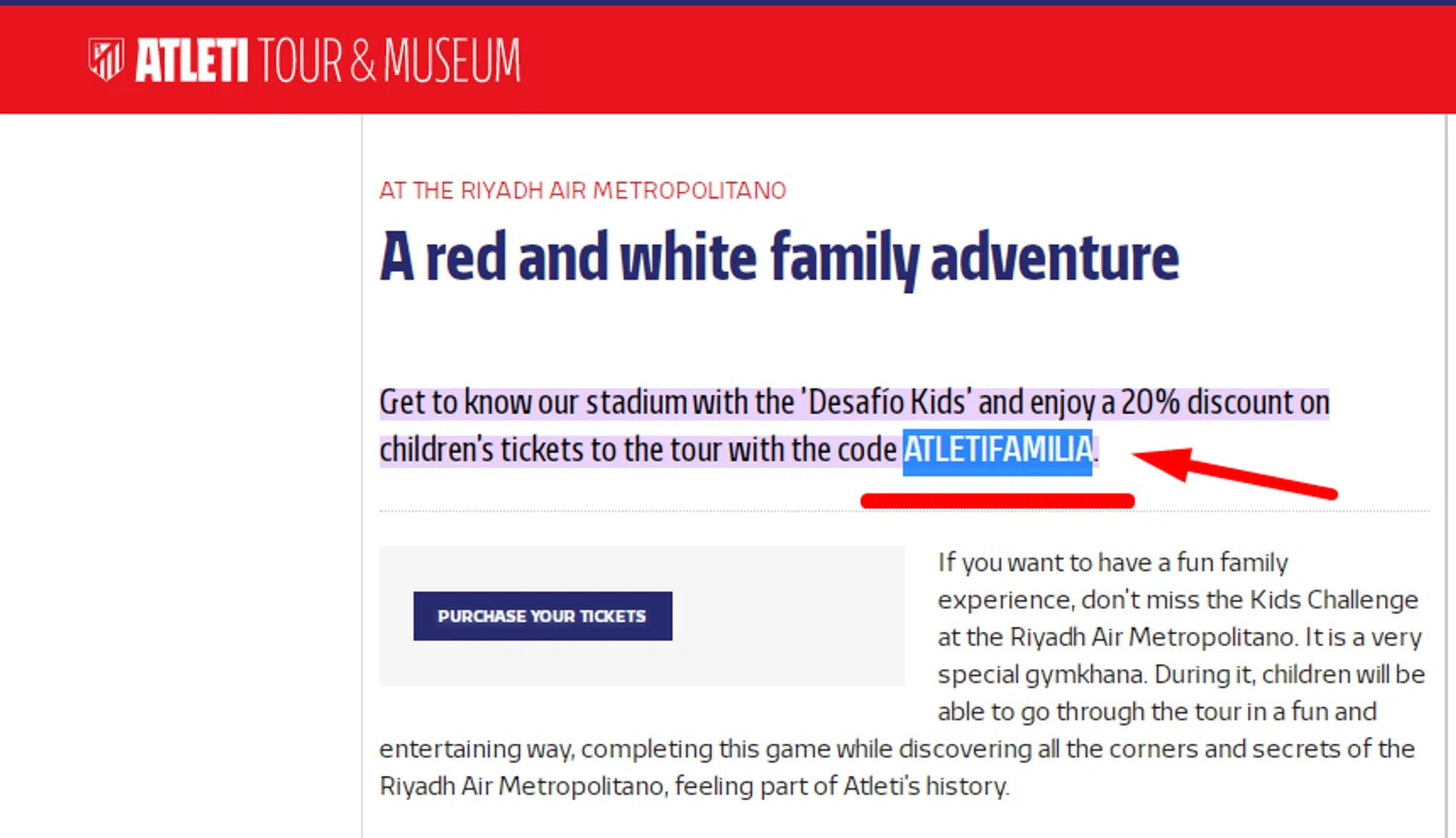 Atletico de Madrid promo code screenshot showing code ATLETIFAMILIA applied at Atletico de Madrid checkout page. Uploaded by SimplyCodes community member RonaldAcunaJr on Nov 4, 2025