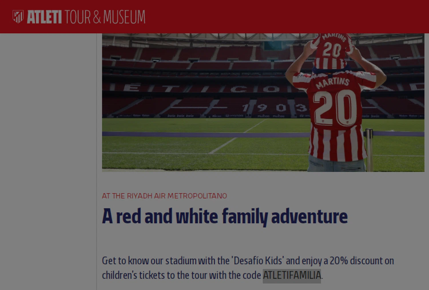 Atletico de Madrid promo code screenshot showing code ATLETIFAMILIA applied at Atletico de Madrid checkout page. Uploaded by SimplyCodes community member RonaldAcunaJr on Feb 17, 2026