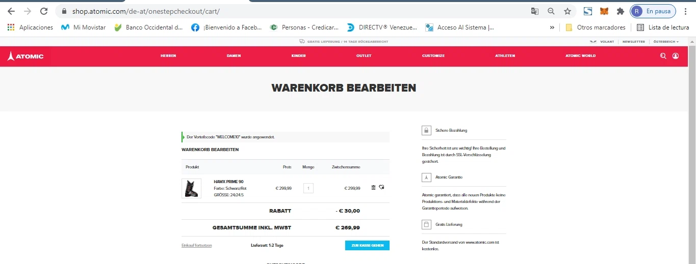 Atomic checkout page showing Atomic discount code box | Screenshot taken by SimplyCodes community member on Jul 31, 2021