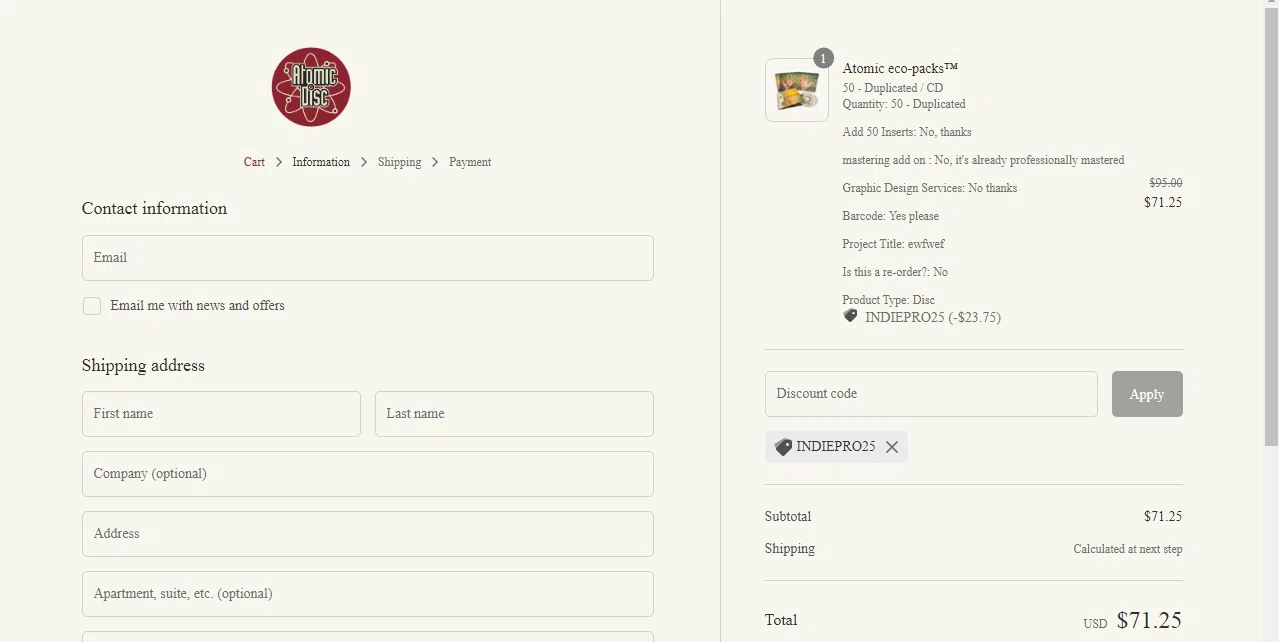 where to use Attainment Company promo code box