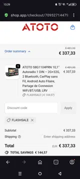 FLASHSALE coupon verification screenshot