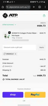 SNAKE10 coupon verification screenshot
