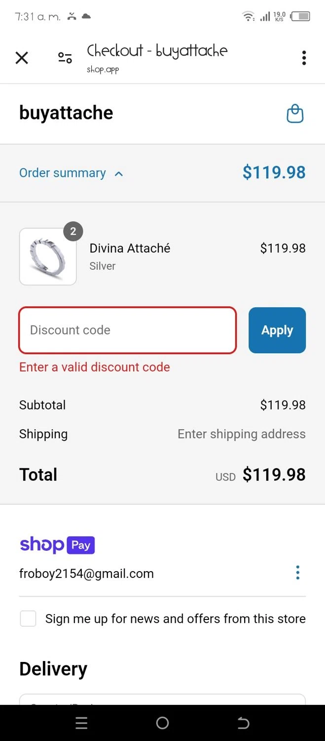 Attaché promo code screenshot showing code 67CFZTYS363D applied at Attaché checkout page. Uploaded by SimplyCodes community member yubligil on Mar 25, 2025