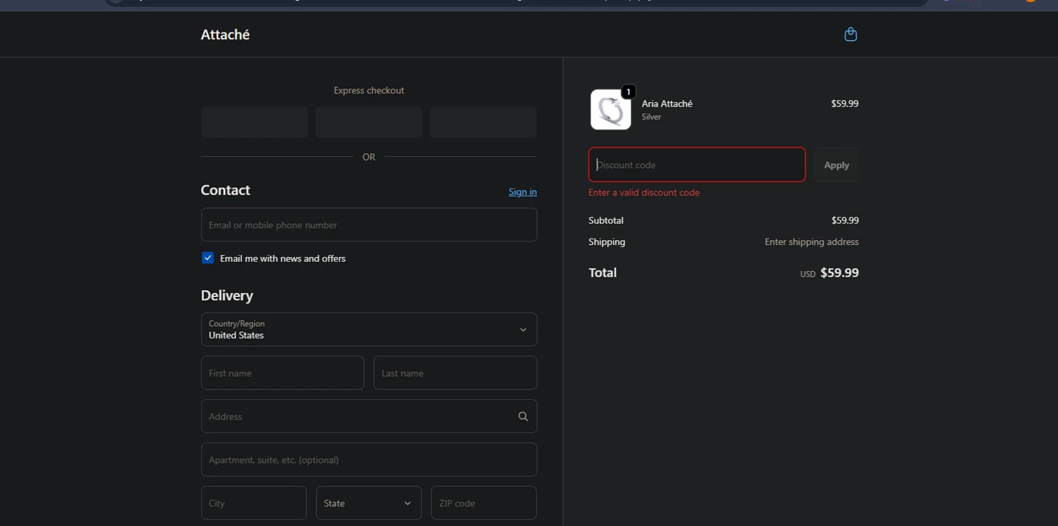 Attaché promo code screenshot showing code ATTACHE20 applied at Attaché checkout page. Uploaded by SimplyCodes community member Nor_man on Sep 29, 2025