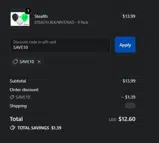 SAVE10 coupon verification screenshot