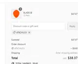 ATKCHUCK coupon verification screenshot