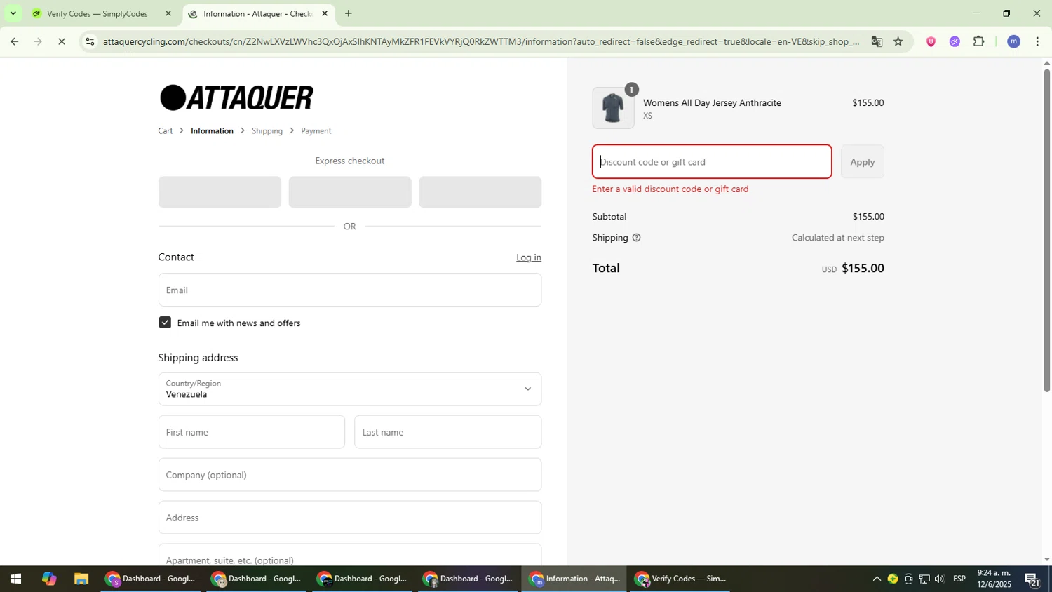 Attaquer discount code screenshot showing code NEW-SITE-2025 applied at Attaquer checkout page. Uploaded by SimplyCodes community member QuestDefender2661 on Jun 12, 2025