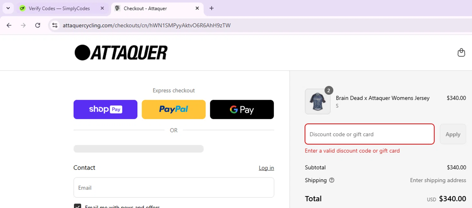 Attaquer discount code screenshot showing code PASTRIESCC20 applied at Attaquer checkout page. Uploaded by SimplyCodes community member Morketools on Aug 5, 2025