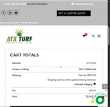 ATX Turf coupon verification screenshot