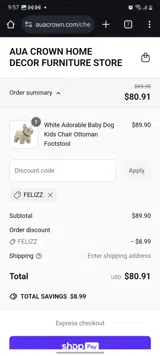 FELIZZ coupon verification screenshot