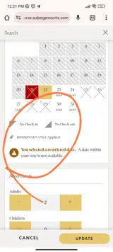 BOOKINADVANCE coupon verification screenshot