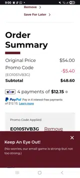 Auburn Tigers coupon verification screenshot
