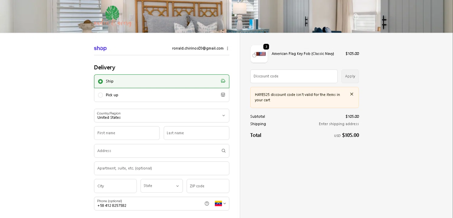 Auden & Avery promo code screenshot showing code HAYES25 applied at Auden & Avery checkout page. Uploaded by SimplyCodes community member PennySage5996 on Dec 18, 2025