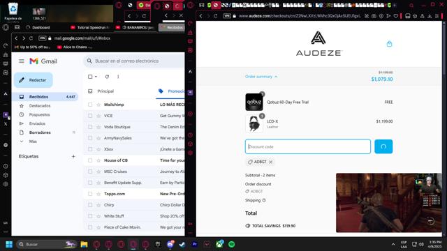 Audeze checkout page showing Audeze discount code box | Screenshot taken by SimplyCodes community member on Apr 9, 2025