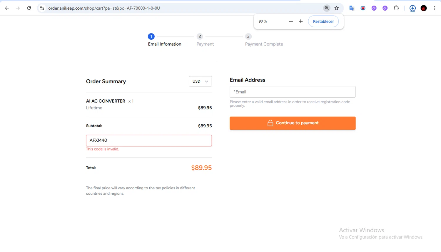 AudFree discount code screenshot showing code AFXM40 applied at AudFree checkout page. Uploaded by SimplyCodes community member Francisco01 on Feb 1, 2026