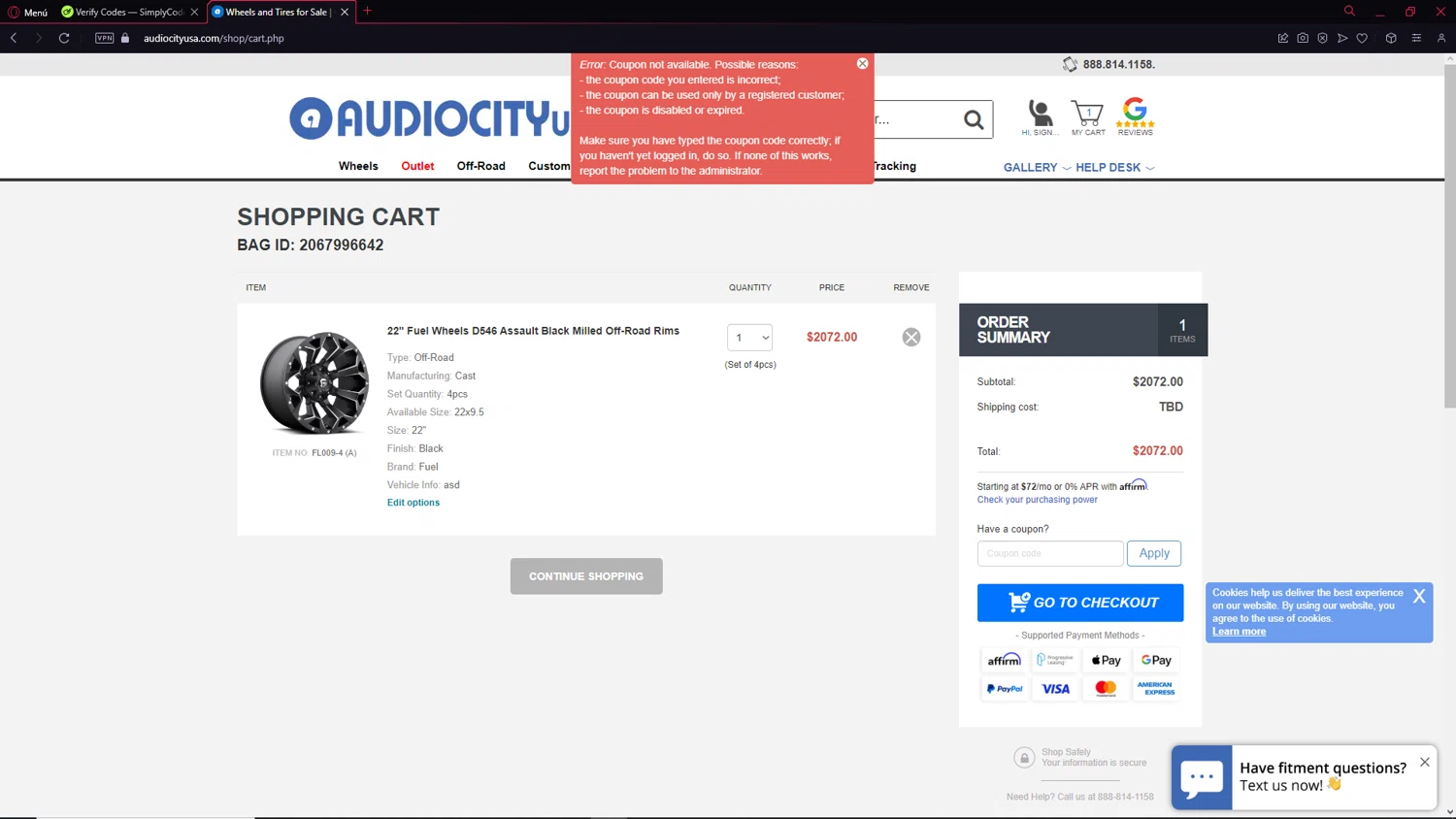 Audiocityusa discount code screenshot showing code PROGRESSIVE applied at Audiocityusa checkout page. Uploaded by SimplyCodes community member NobleCollector3799 on Jan 19, 2025