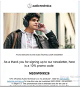 Audio-Technica coupon verification screenshot