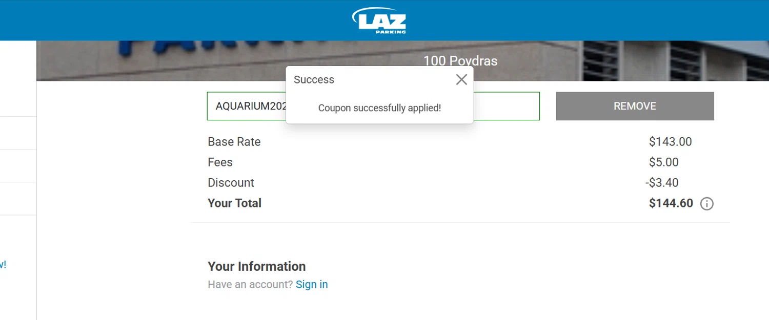 Audubon Zoo checkout page showing Audubon Zoo promo code box | Screenshot taken by SimplyCodes community member on Sep 30, 2025