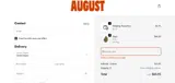 August Club coupon verification screenshot
